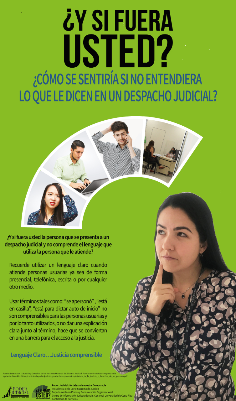 Imagen decorativa relacionada a ¿Y si fuera Usted? ¿Cómo se sentiría si no entendiera lo que le dicen en un Despacho Judicial?